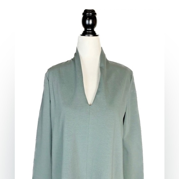 COS Minimalist V-Neck Long Sleeve Stretch Heavy Jersey A Line Dress - Picture 8 of 15